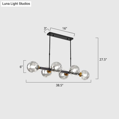 DecorBites™ Hand-Blown Glass Island Pendant Lamp for Restaurant - Modern Dimple Design