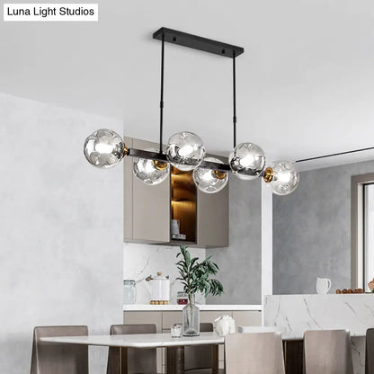 DecorBites™ Hand-Blown Glass Island Pendant Lamp for Restaurant - Modern Dimple Design