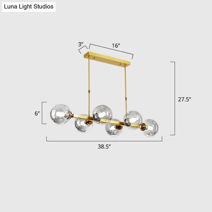 DecorBites™ Hand-Blown Glass Island Pendant Lamp for Restaurant - Modern Dimple Design