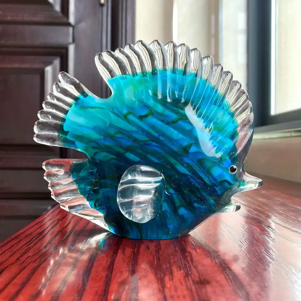 Hand blown tropical fish glass figurines living room decor
