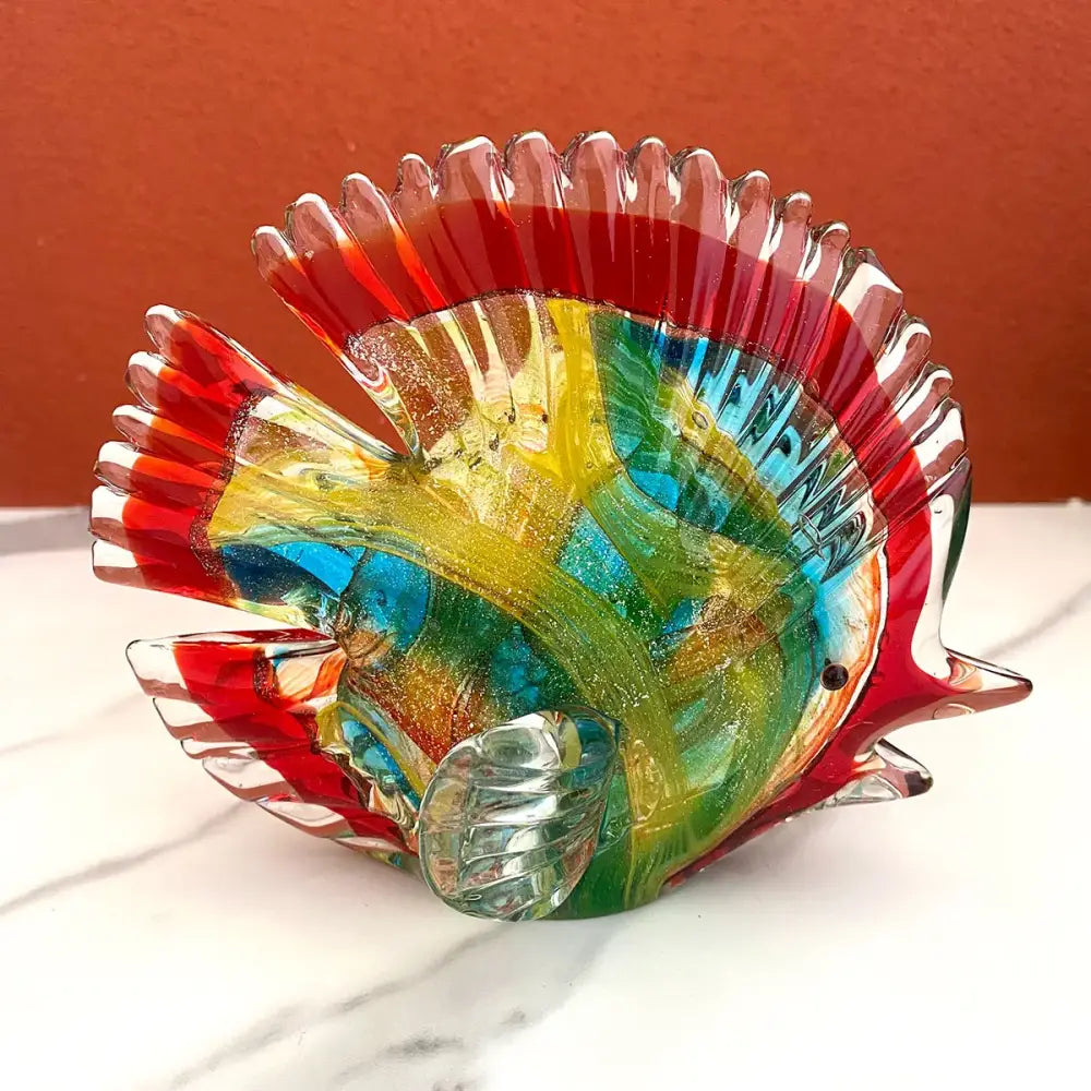 Hand blown tropical fish glass figurines living room decor