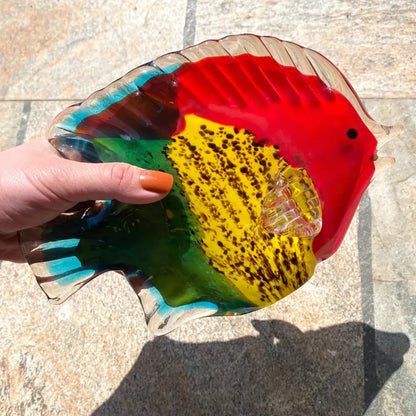 Hand blown tropical fish glass figurines living room decor
