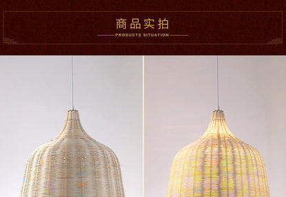 DecorBites™ Hand-Knit Bamboo Pendant Ceiling Light