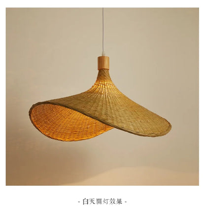 DecorBites™ Hand-Knit Bamboo Pendant Ceiling Light