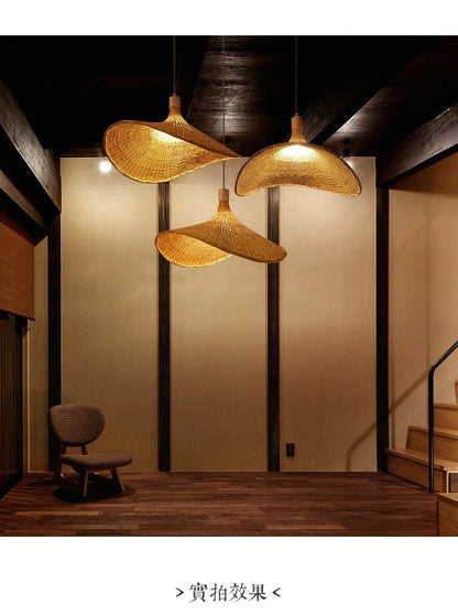 DecorBites™ Hand-Knit Bamboo Pendant Ceiling Light