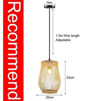 DecorBites™ Hand-Knit Bamboo Pendant Ceiling Light