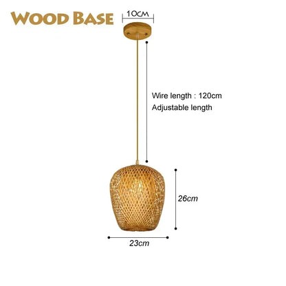 DecorBites™ Hand-Knit Bamboo Pendant Ceiling Light