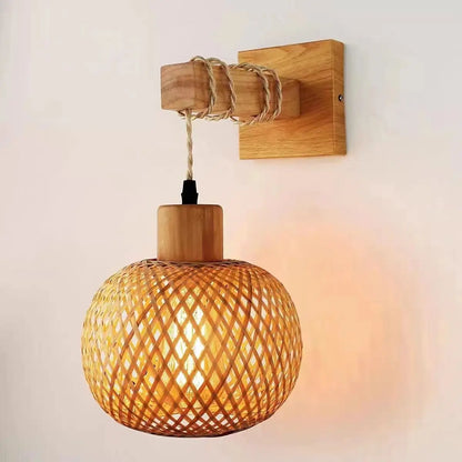 DecorBites™ Hand-Knit Bamboo Pendant Ceiling Light