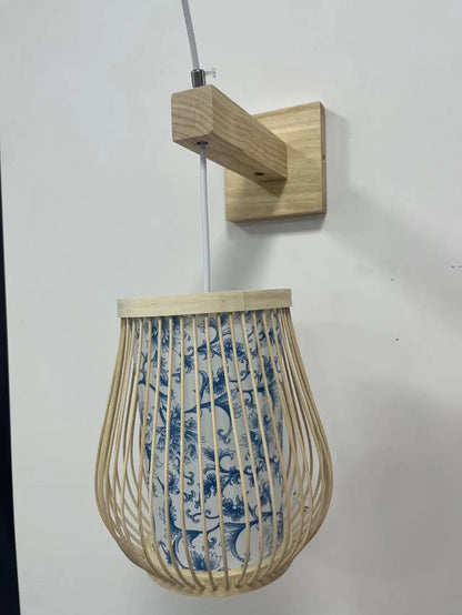 DecorBites™ Hand-Knit Bamboo Pendant Ceiling Light