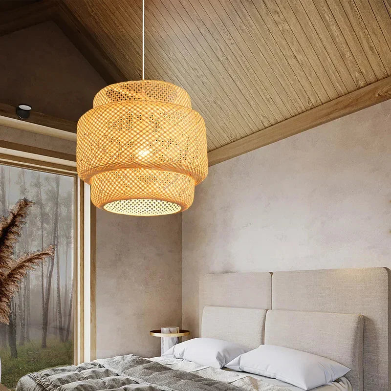 DecorBites™ Hand Knitted Chinese Style Hanging Bamboo Lamps