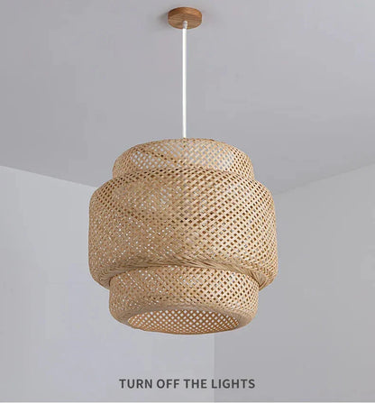 DecorBites™ Hand Knitted Chinese Style Hanging Bamboo Lamps