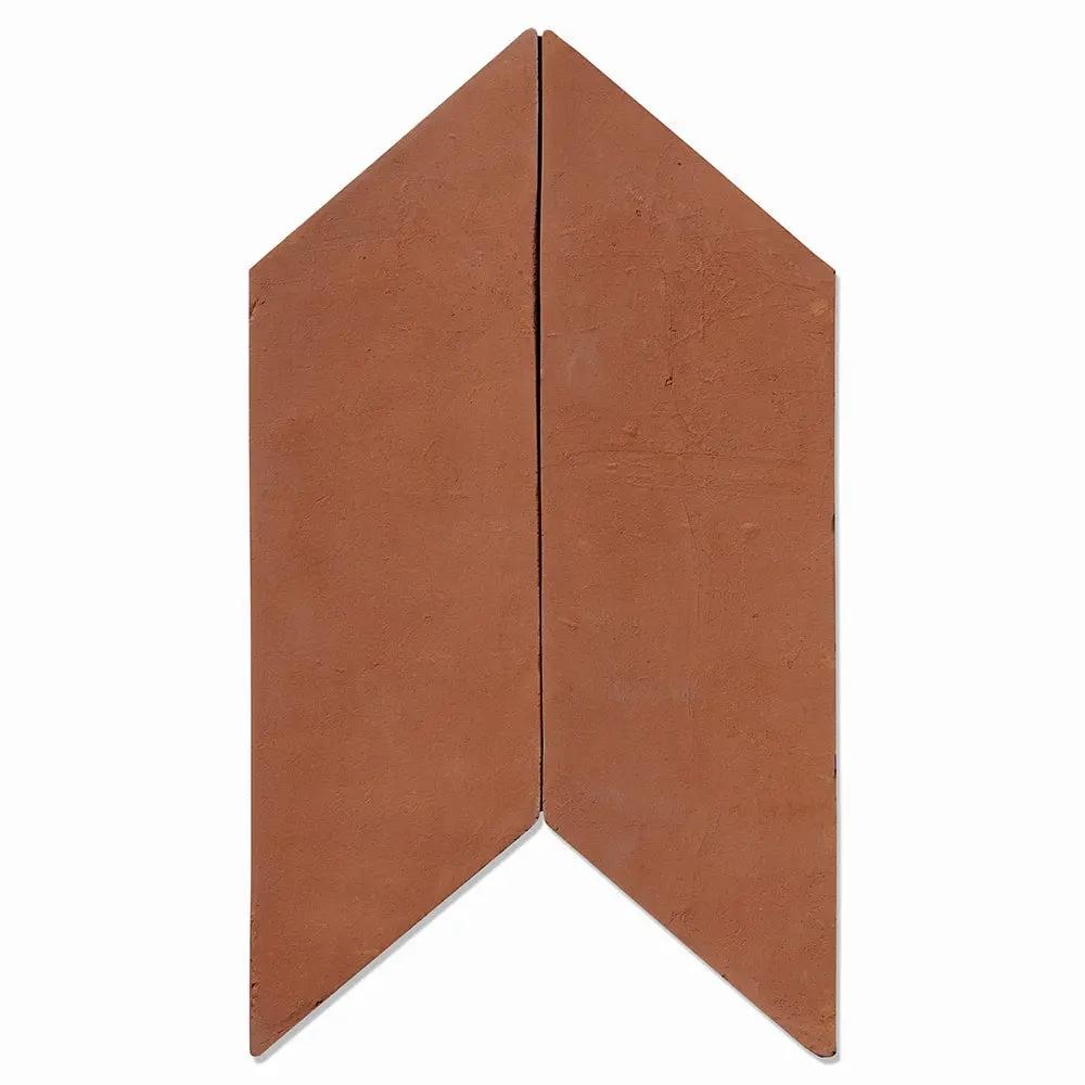 Hand Made Matte Chevron Terracotta Tiles 3x8