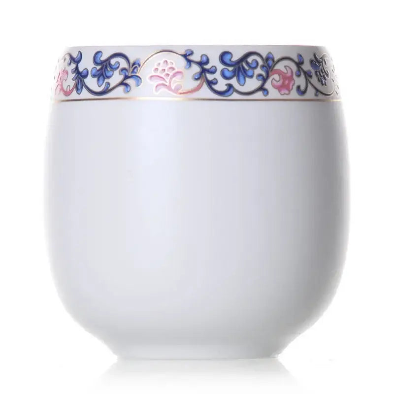 Hand-painted floral white porcelain kung fu tea cup dining room