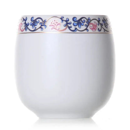 Hand-painted floral white porcelain kung fu tea cup dining room
