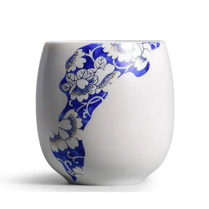 Hand-painted floral white porcelain kung fu tea cup dining room