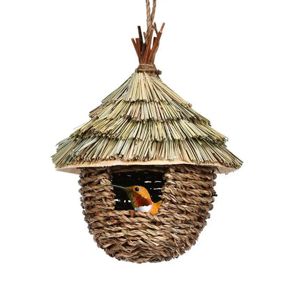 DecorBites™ Hand-woven Hummingbird Nest House for Garden