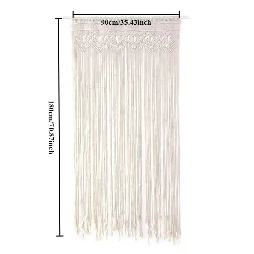 DecorBites™ Hand-woven Macrame Door Curtain Bohemia Wall Hanging Tapestry For Home Window Doorway Bedroom Living Room Wedding Backdrop Decor