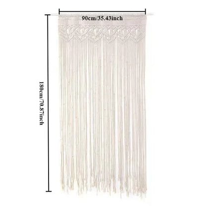 DecorBites™ Hand-woven Macrame Door Curtain Bohemia Wall Hanging Tapestry For Home Window Doorway Bedroom Living Room Wedding Backdrop Decor