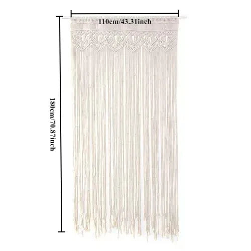 DecorBites™ Hand-woven Macrame Door Curtain Bohemia Wall Hanging Tapestry For Home Window Doorway Bedroom Living Room Wedding Backdrop Decor