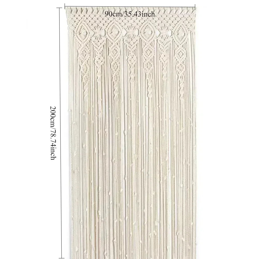 DecorBites™ Hand-woven Macrame Door Curtain Bohemia Wall Hanging Tapestry For Home Window Doorway Bedroom Living Room Wedding Backdrop Decor
