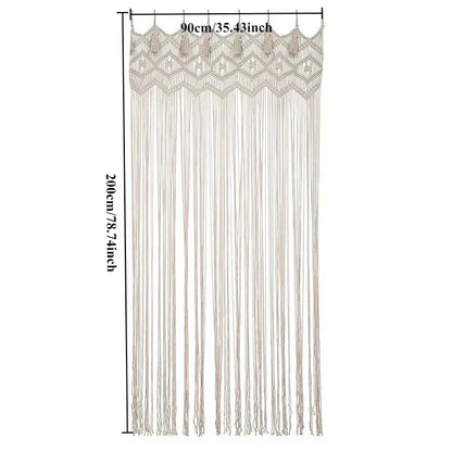 DecorBites™ Hand-woven Macrame Door Curtain Bohemia Wall Hanging Tapestry For Home Window Doorway Bedroom Living Room Wedding Backdrop Decor