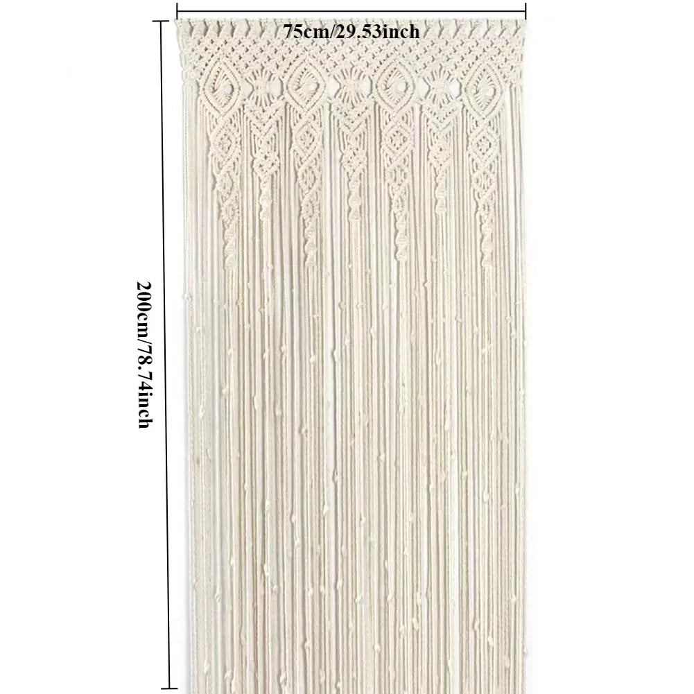 DecorBites™ Hand-woven Macrame Door Curtain Bohemia Wall Hanging Tapestry For Home Window Doorway Bedroom Living Room Wedding Backdrop Decor