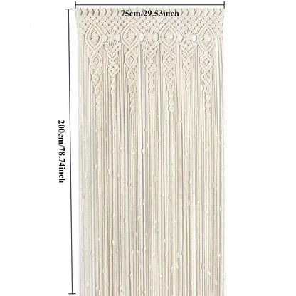 DecorBites™ Hand-woven Macrame Door Curtain Bohemia Wall Hanging Tapestry For Home Window Doorway Bedroom Living Room Wedding Backdrop Decor
