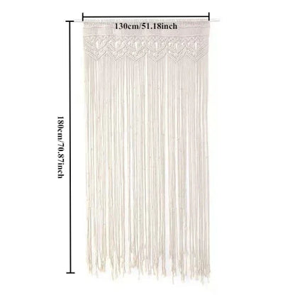 DecorBites™ Hand-woven Macrame Door Curtain Bohemia Wall Hanging Tapestry For Home Window Doorway Bedroom Living Room Wedding Backdrop Decor