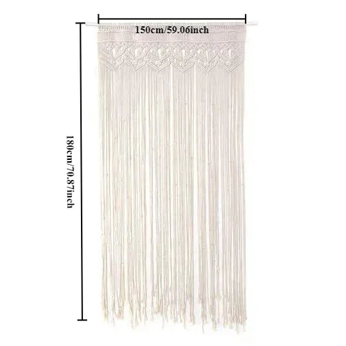 DecorBites™ Hand-woven Macrame Door Curtain Bohemia Wall Hanging Tapestry For Home Window Doorway Bedroom Living Room Wedding Backdrop Decor
