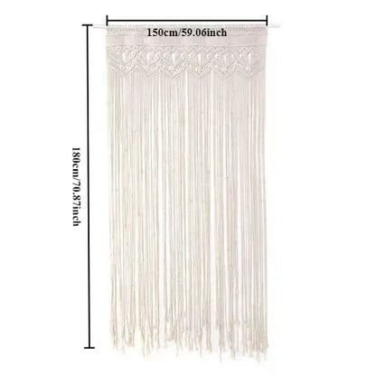 DecorBites™ Hand-woven Macrame Door Curtain Bohemia Wall Hanging Tapestry For Home Window Doorway Bedroom Living Room Wedding Backdrop Decor
