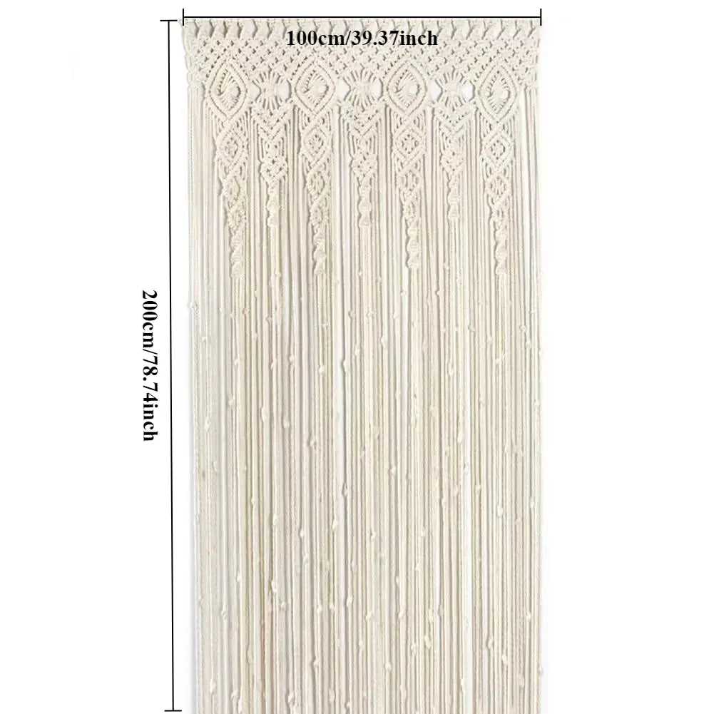 DecorBites™ Hand-woven Macrame Door Curtain Bohemia Wall Hanging Tapestry For Home Window Doorway Bedroom Living Room Wedding Backdrop Decor