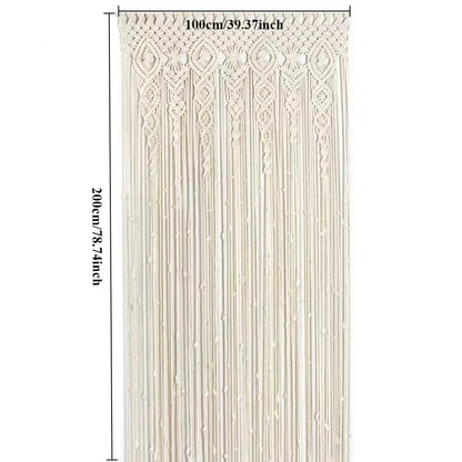 DecorBites™ Hand-woven Macrame Door Curtain Bohemia Wall Hanging Tapestry For Home Window Doorway Bedroom Living Room Wedding Backdrop Decor