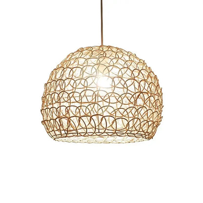 Hand woven rattan pendant light modern living room chandelier