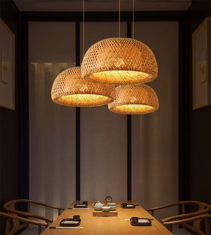 DecorBites™ Handcrafted Chinese Bamboo Pendant Lamp