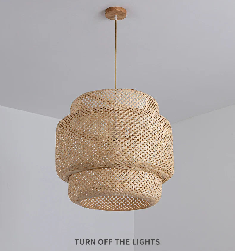 DecorBites™ Handcrafted Chinese Bamboo Pendant Lamp