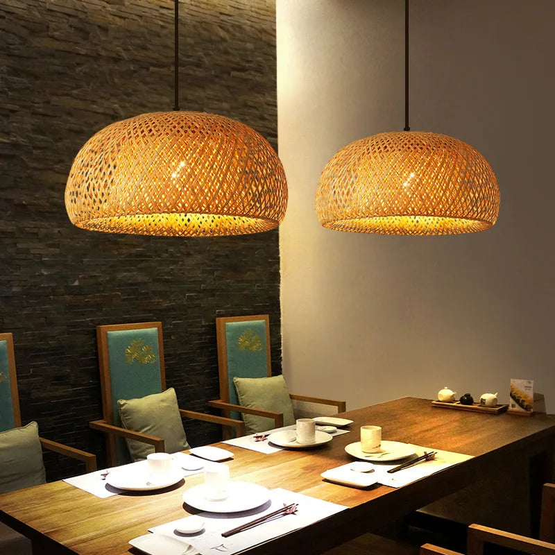 DecorBites™ Handcrafted Chinese Bamboo Pendant Lamp