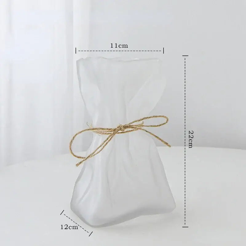 Handcrafted clear glass folded road vase set for living room decor