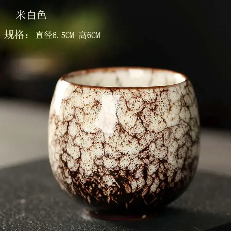 Handcrafted colorful egg style ceramic tea cup set dining room