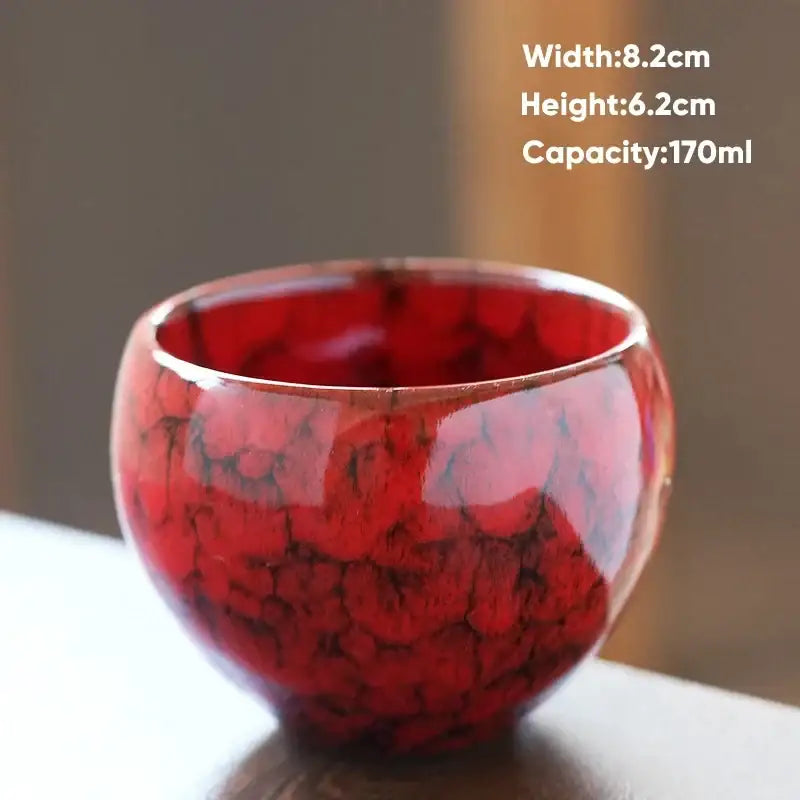 Handcrafted crackle glaze ceramic coffee cup dining room drinkware