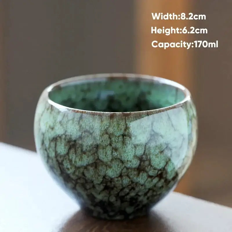 Handcrafted crackle glaze ceramic coffee cup dining room drinkware