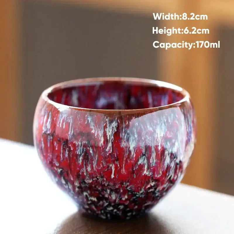 Handcrafted crackle glaze ceramic coffee cup dining room drinkware