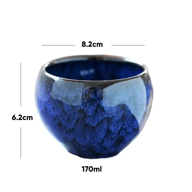 Handcrafted crackle glaze ceramic coffee cup dining room drinkware