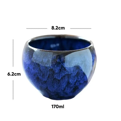 Handcrafted crackle glaze ceramic coffee cup dining room drinkware