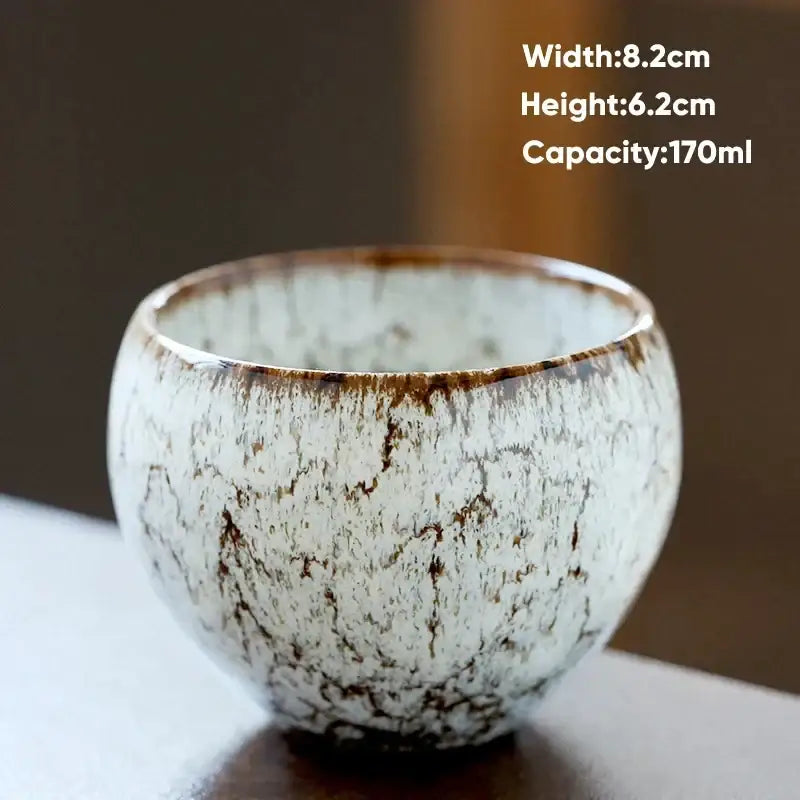 Handcrafted crackle glaze ceramic coffee cup dining room drinkware