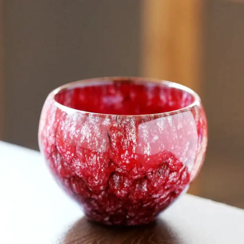 Handcrafted crackle glaze ceramic coffee cup dining room drinkware