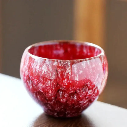 Handcrafted crackle glaze ceramic coffee cup dining room drinkware