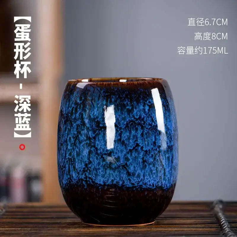 Handcrafted multicolored ceramic tea cup set dining room drinkware