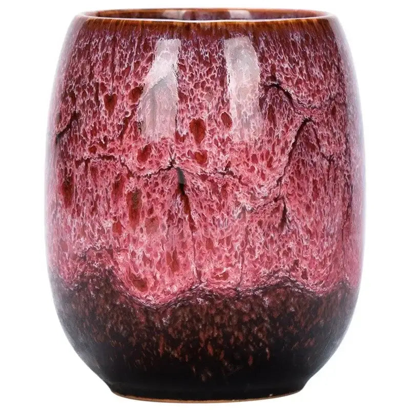 Handcrafted multicolored ceramic tea cup set dining room drinkware