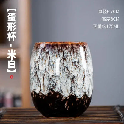 Handcrafted multicolored ceramic tea cup set dining room drinkware