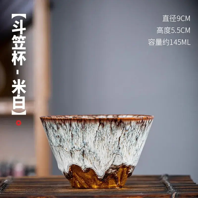 Handcrafted multicolored ceramic tea cup set dining room drinkware